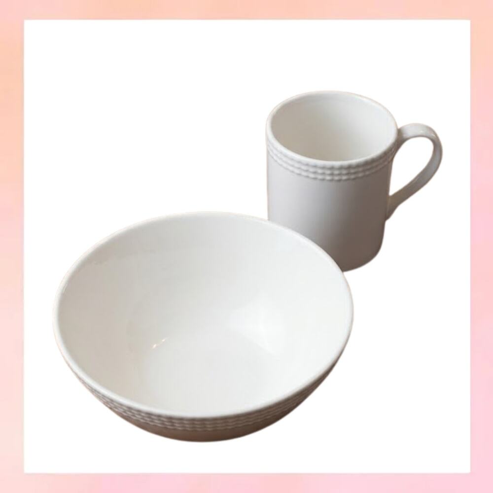 Kate Spade New York Wickford Lenox White Mug & All-Purpose Bowl Set